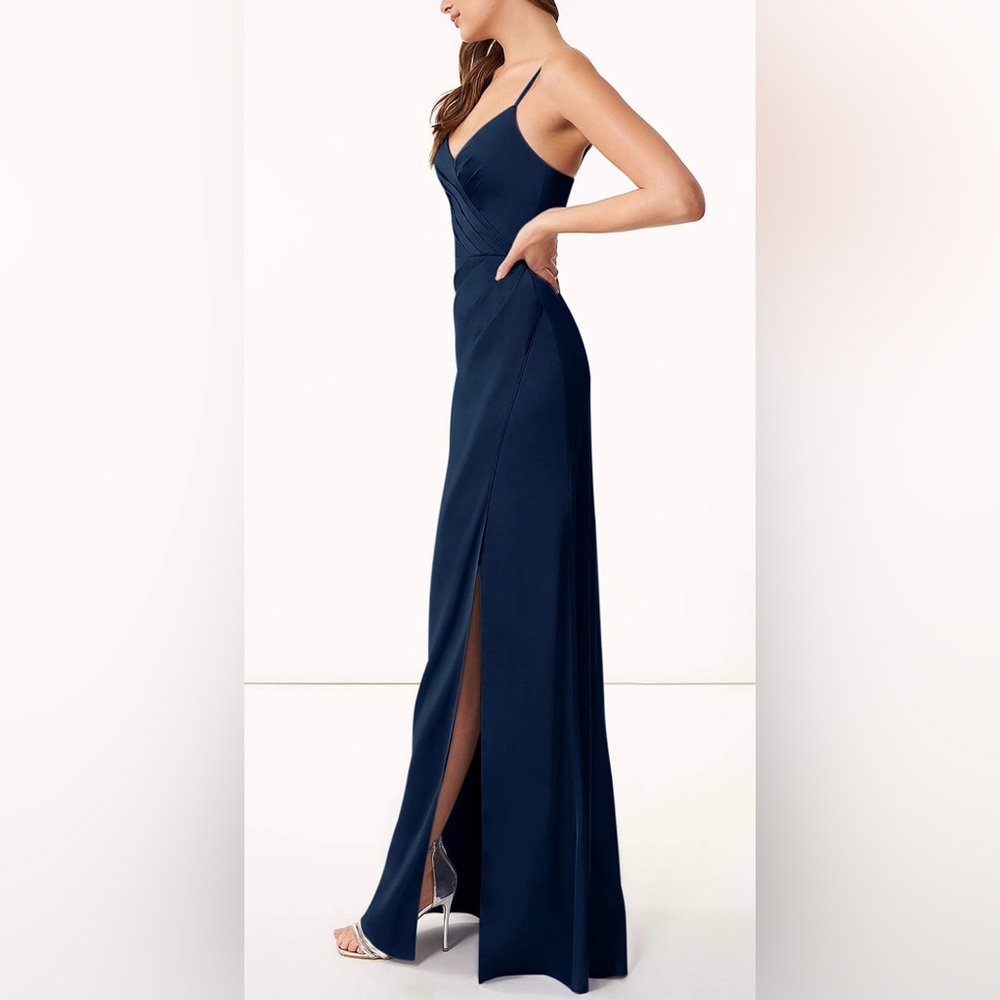 Azazie Dark Blue Bridesmaid Dress - NWT - Picture 5 of 13